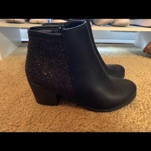 Brand new black glitter booties